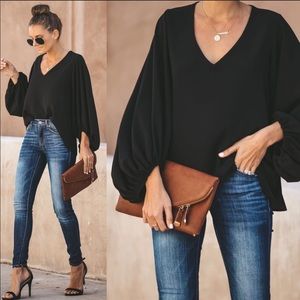 Vici Bells Will Be Ringing Balloon Sleeve Blouse sz S